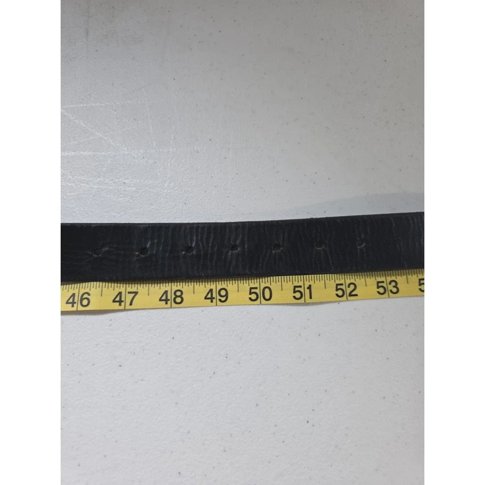 Duluth Trading Co Mens Size 48 Black Leather Belt USA Made Heavy Duty Workwear